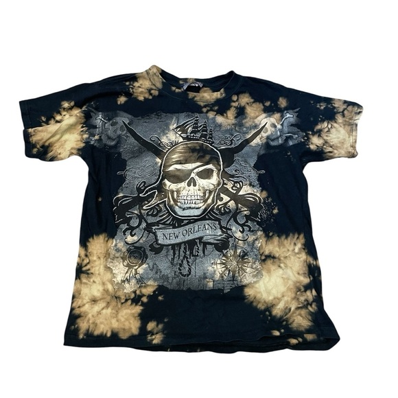 Kid-U-Not Other - Kid-U-Not Black & Brown Tie Dye Skull Graphic Shirt Size XL Kids Unisex EUC